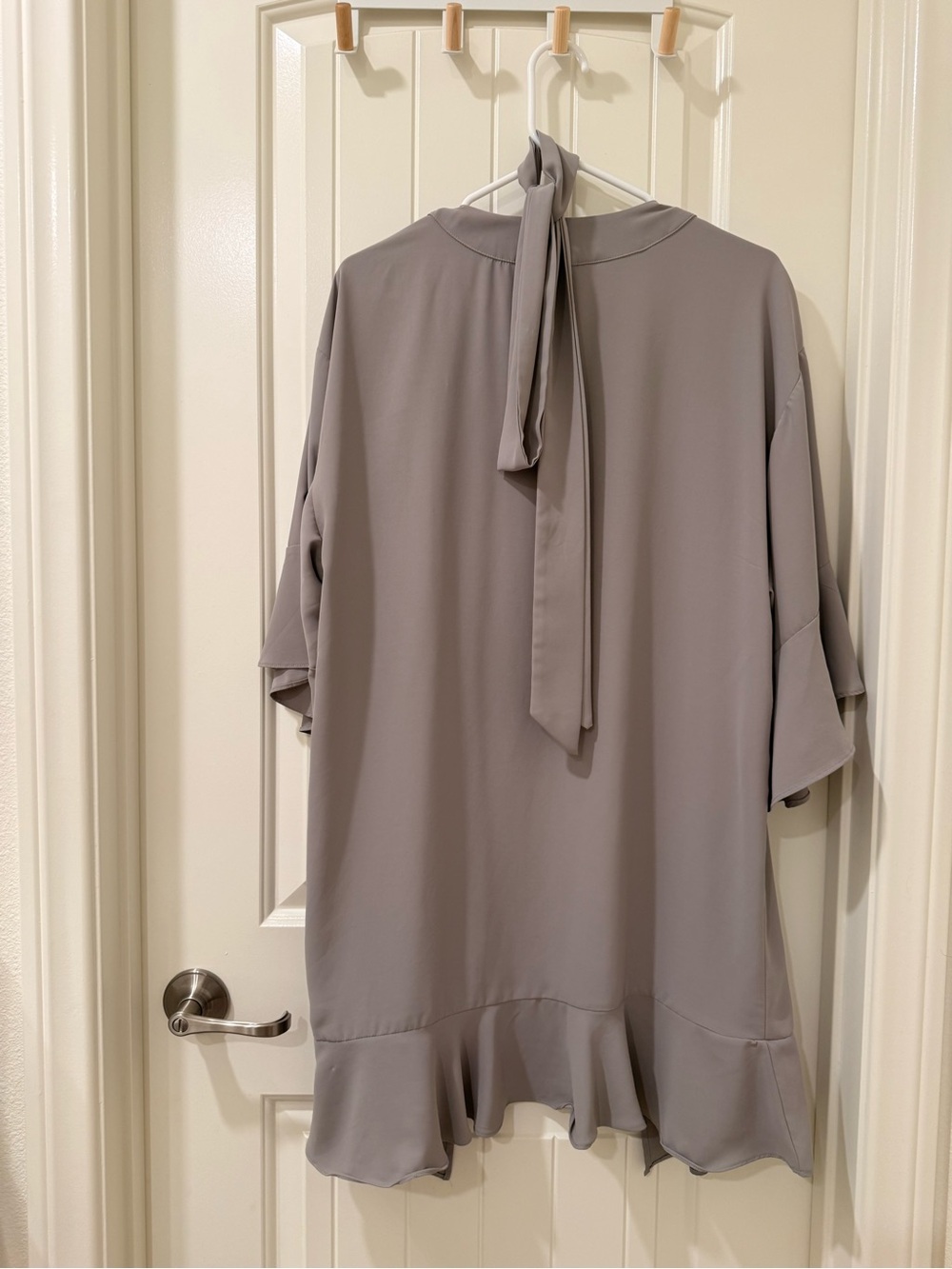 Birdy Grey Light Gray Ruffle Kimono Robe - Picture 3 of 3